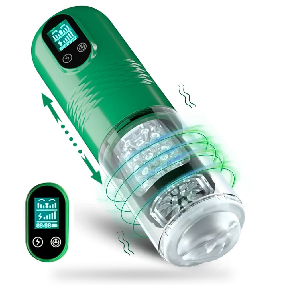 【Best Reputation】3.54'' Diameter Oversized Storm Telescopic LCD Display 6-speed Timing Function Smart Stroker