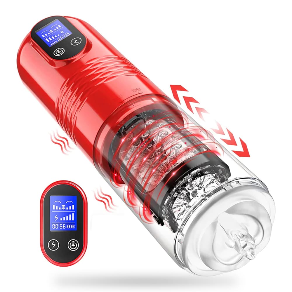 【Best Reputation】3.54'' Diameter Oversized Storm Telescopic LCD Display 6-speed Timing Function Smart Stroker