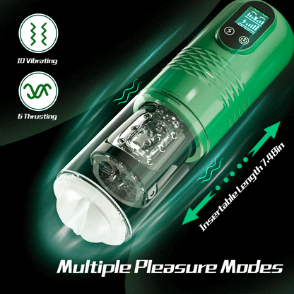 【Best Reputation】3.54'' Diameter Oversized Storm Telescopic LCD Display 6-speed Timing Function Smart Stroker