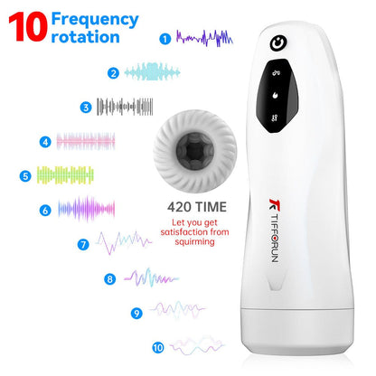 Tifforun 10 Frequency Rotation Automatic Male Stroker- Smart Rotation Telescoping Blowjob Toy