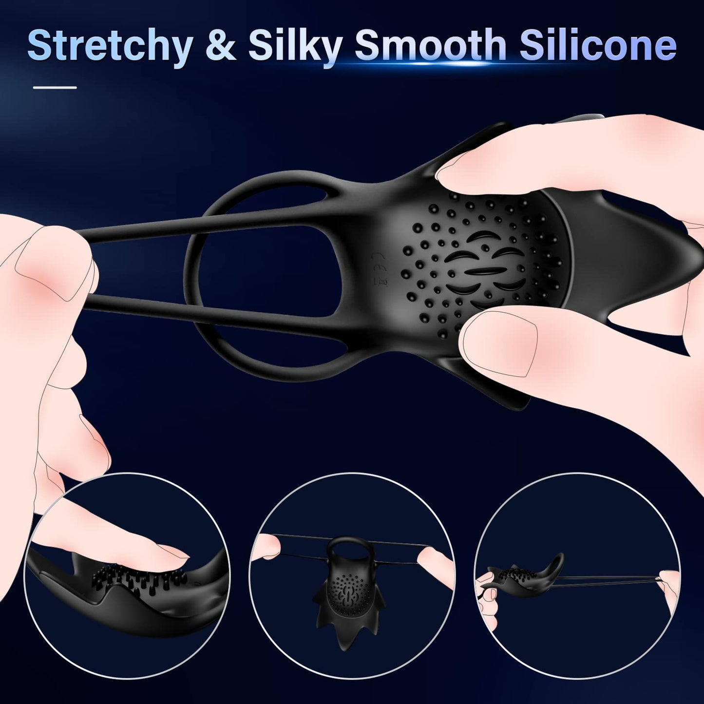 Vibrating Cock Ring with 10 Vibration Modes, Couple Penis Ring Glans Training Toy