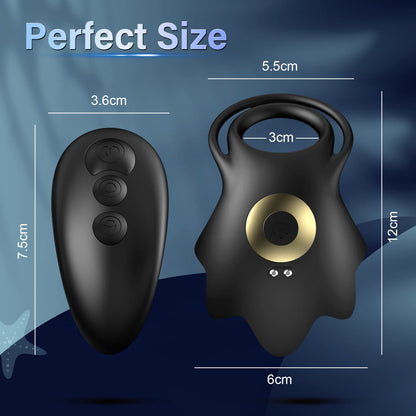 Vibrating Cock Ring with 10 Vibration Modes, Couple Penis Ring Glans Training Toy