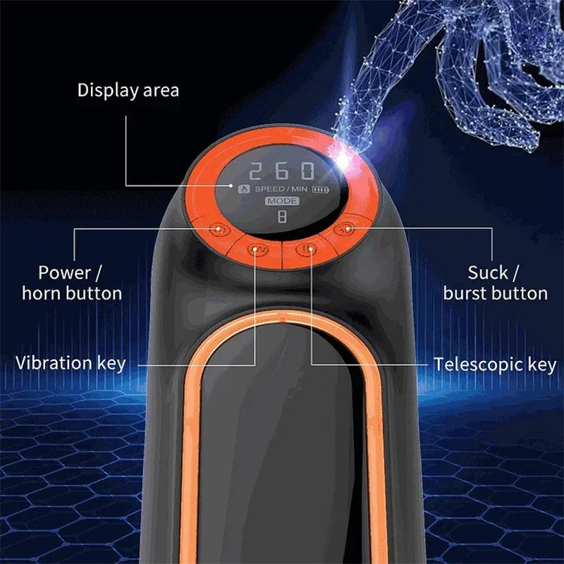 Fully Automatic Telescopic Sucking LCD Display Retractable Decompression Cup, No Need To Hold It By Hand！