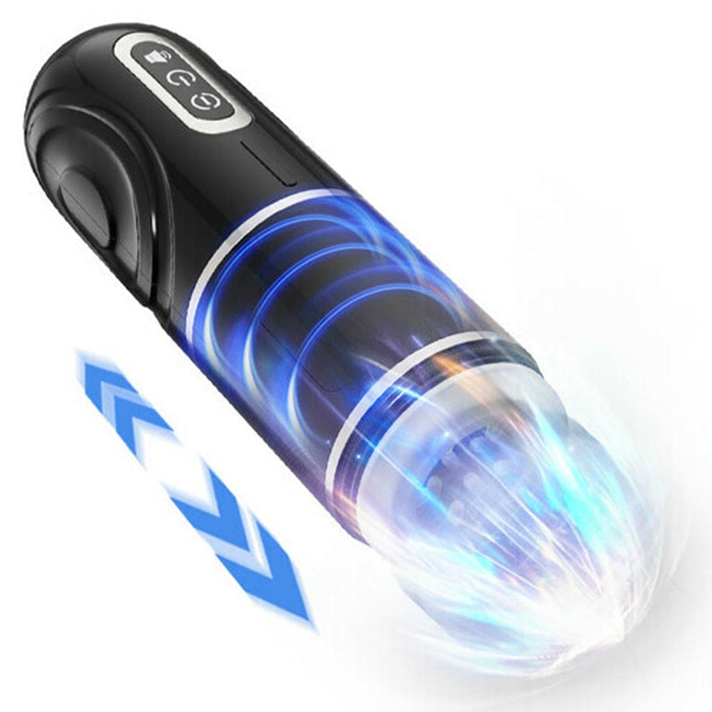Sprint Male Automatic Stroker - 7 Thrusting Rotation Voice 3D Textured Male Sex Toy with Suction Base