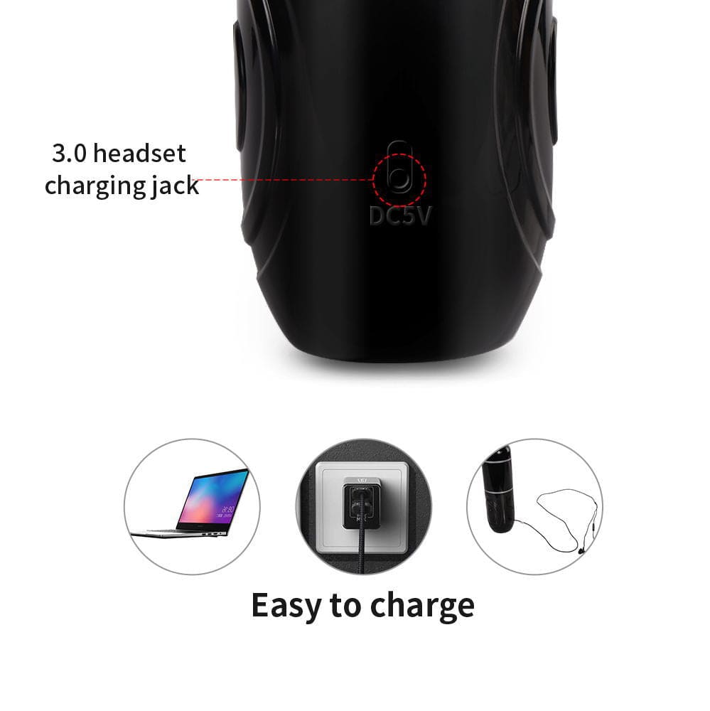 Sprint Male Automatic Stroker - 7 Thrusting Rotation Voice 3D Textured Male Sex Toy with Suction Base
