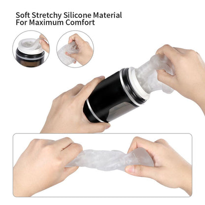Sprint Male Automatic Stroker - 7 Thrusting Rotation Voice 3D Textured Male Sex Toy with Suction Base