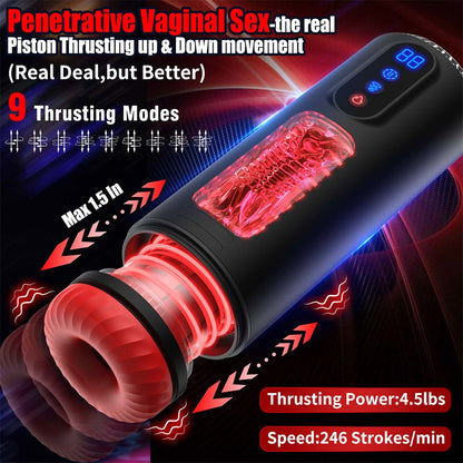 9-Frequency Telescopic Vibration Sucking Voice Heated Aircraft Male Stroker