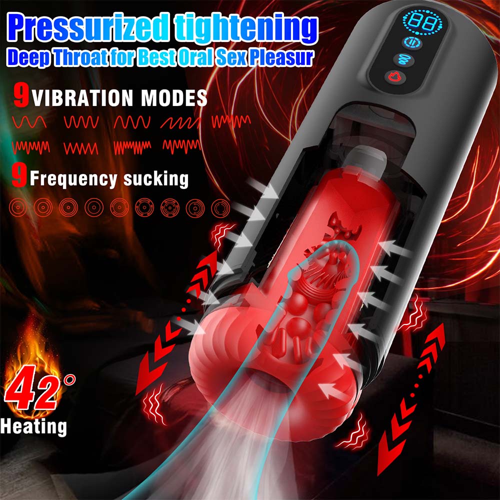 9-Frequency Telescopic Vibration Sucking Voice Heated Aircraft Male Stroker