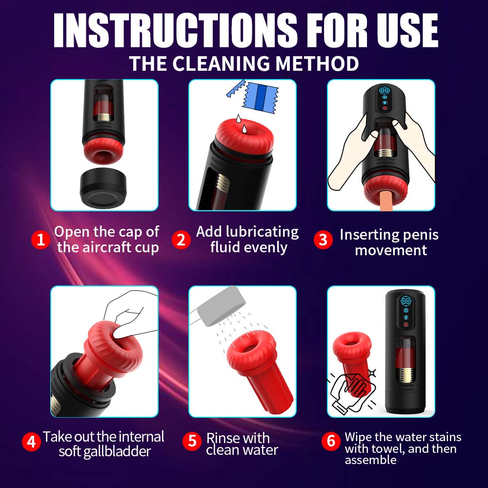 9-Frequency Telescopic Vibration Sucking Voice Heated Aircraft Male Stroker