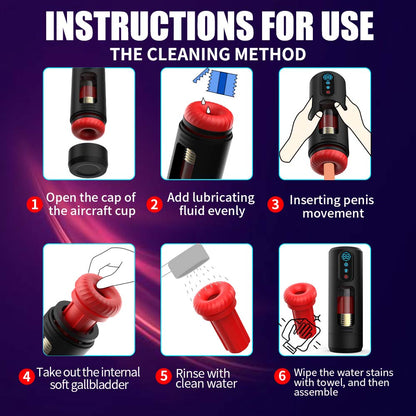 9-Frequency Telescopic Vibration Sucking Voice Heated Aircraft Male Stroker