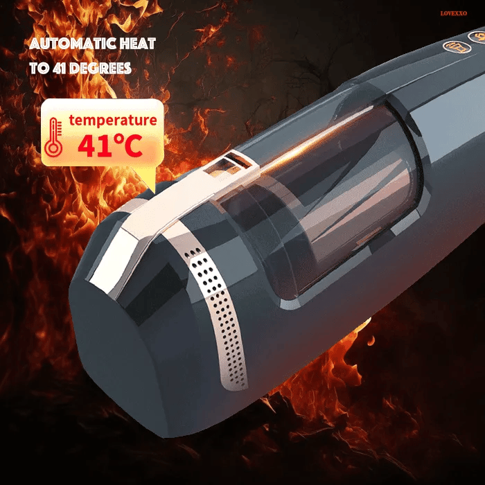Hero 6 Thrusting Self-Heating Automatic Male Stroker with 3D Textured Sleeve Heating Mens Sex Toy Male Stroker