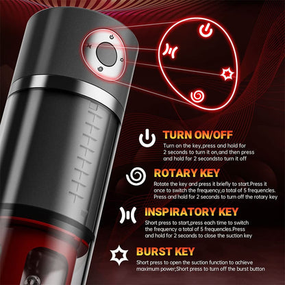 Fully Automatic 6 In 1 Vacuum Pump Sucking Clip Sucking Male Stroker