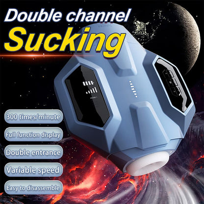 2026 New Galaxy Battleship Telescopic Clip Men's Smart Dual Channel Male Stroker