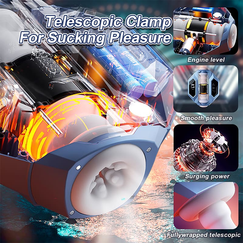 2026 New Galaxy Battleship Telescopic Clip Men's Smart Dual Channel Male Stroker
