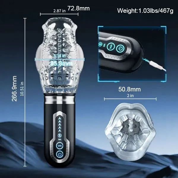 2026 Newest 3 in 1 Upgraded Gawk Gawk 3000 Pro - Male Rose 5 Thrusting & 5 Rotating & 7 Vibrating Modes, Adult Toys Automatic Men Masturbation Machine Electric Pocket Pussy Male Stroker
