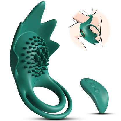 Vibrating Cock Ring with 10 Vibration Modes, Couple Penis Ring Glans Training Toy