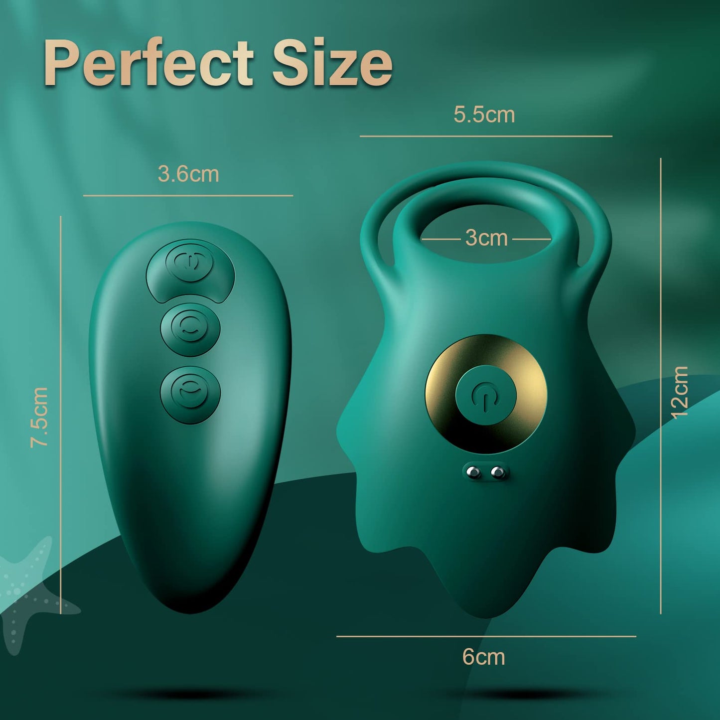 Vibrating Cock Ring with 10 Vibration Modes, Couple Penis Ring Glans Training Toy