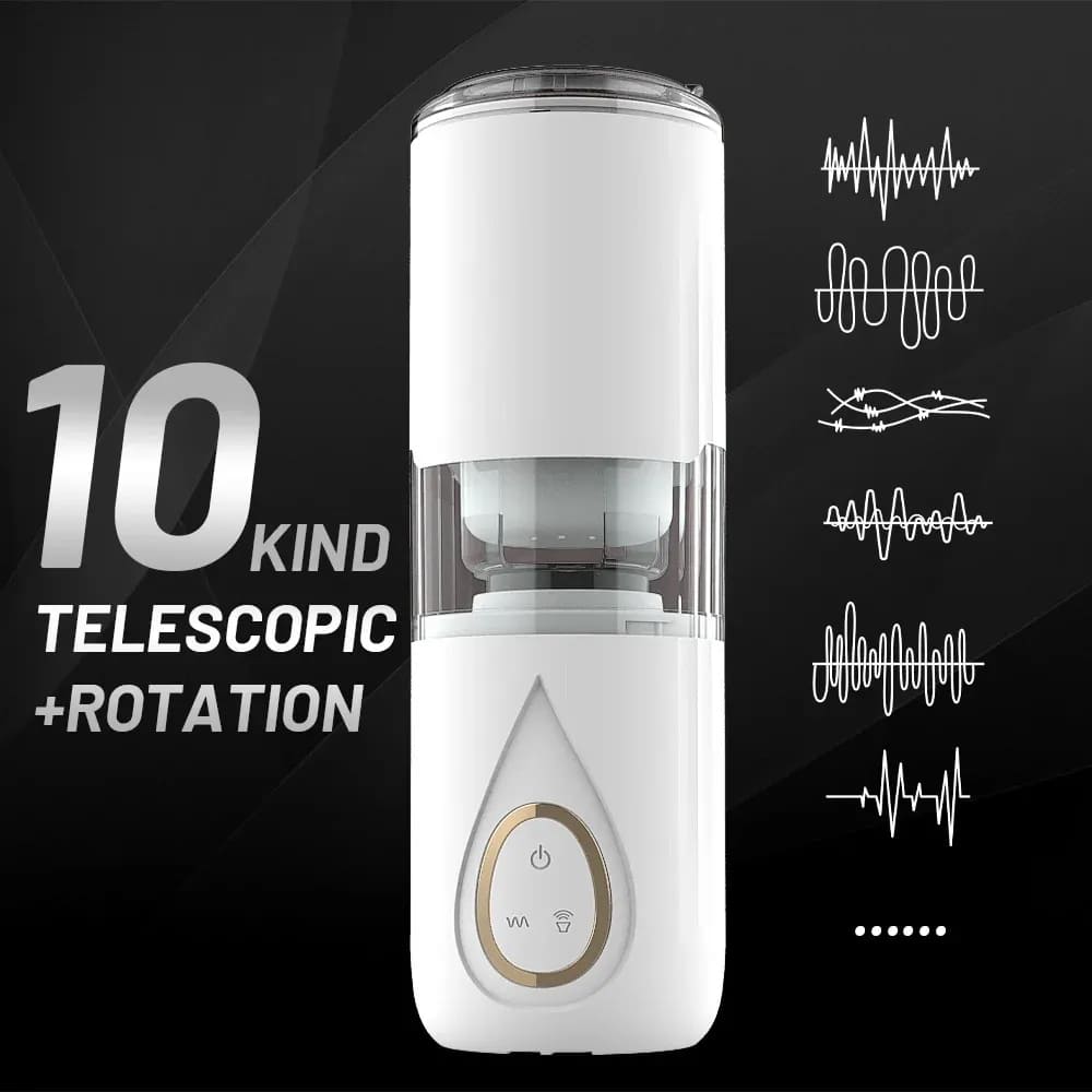 PulseSonic 10 Thrusting Rotation Hands-Free Electric Stroker Telescoping Stroker Cup