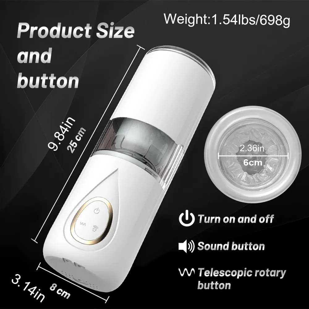 PulseSonic 10 Thrusting Rotation Hands-Free Electric Stroker Telescoping Stroker Cup