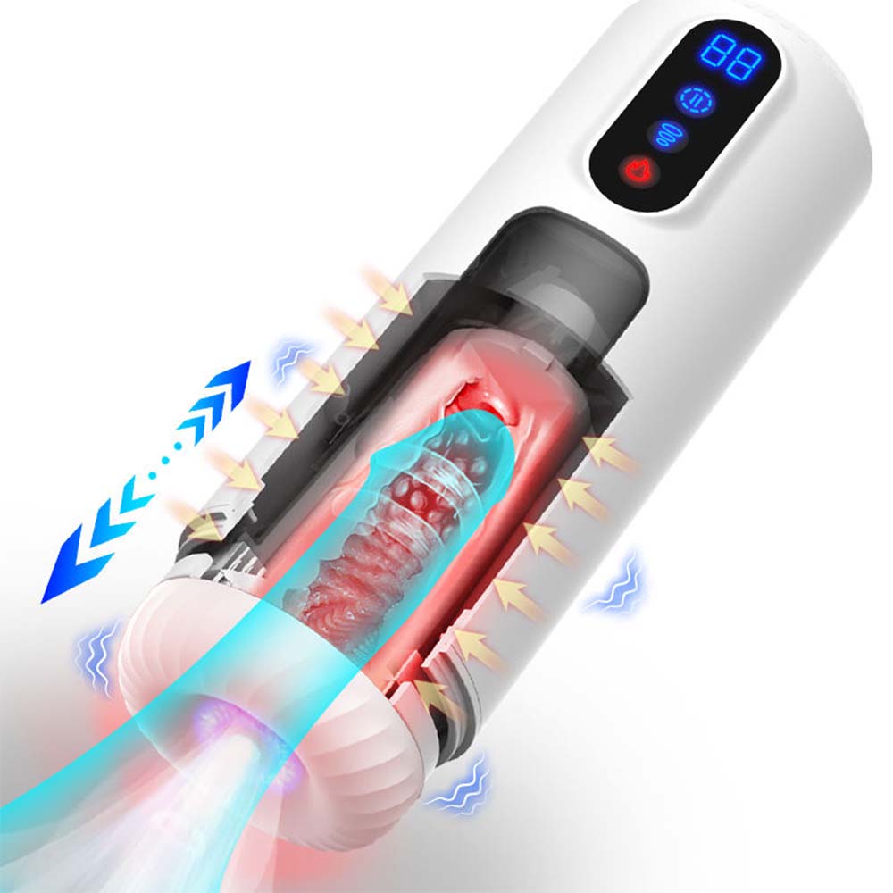 9-Frequency Telescopic Vibration Sucking Voice Heated Aircraft Male Stroker