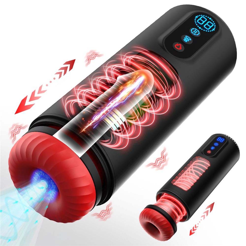9-Frequency Telescopic Vibration Sucking Voice Heated Aircraft Male Stroker