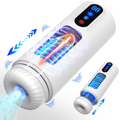 9-Frequency Telescopic Vibration Sucking Voice Heated Aircraft Male Stroker