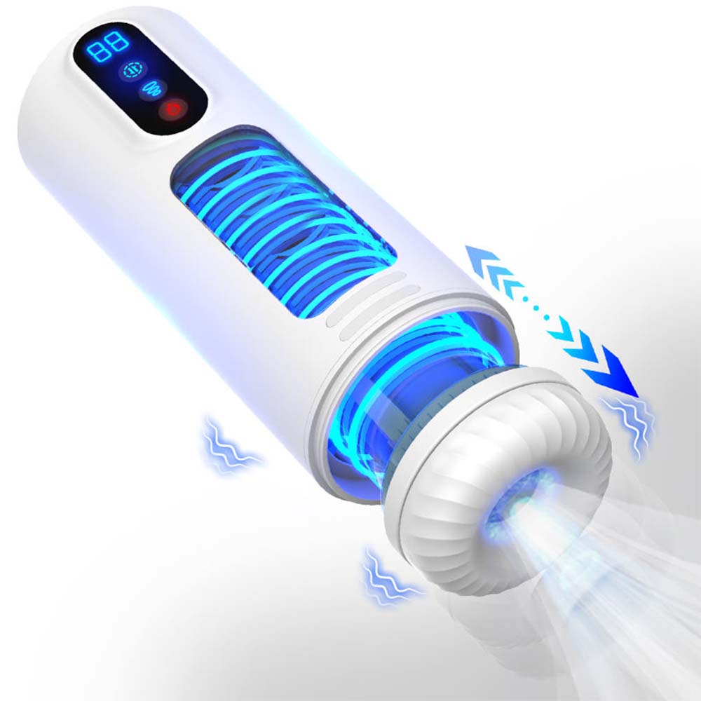 9-Frequency Telescopic Vibration Sucking Voice Heated Aircraft Male Stroker