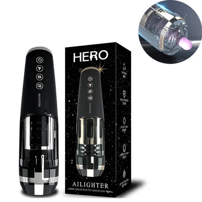 Hero 6 Thrusting Self-Heating Automatic Male Stroker with 3D Textured Sleeve Heating Mens Sex Toy Male Stroker