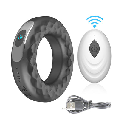 Silicone vibrating locking sperm ring male delayed masturbator