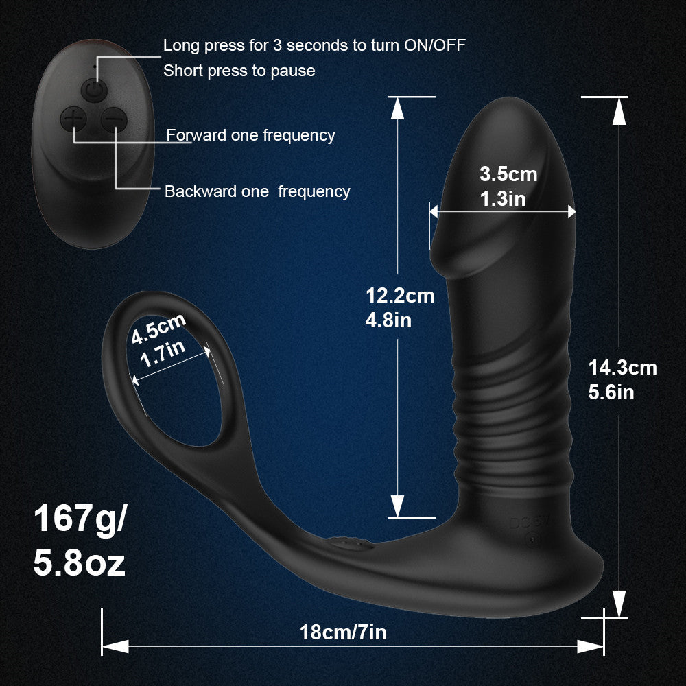 Single Ring Lock Sperm Anal Plug Retractable Prostate Massager