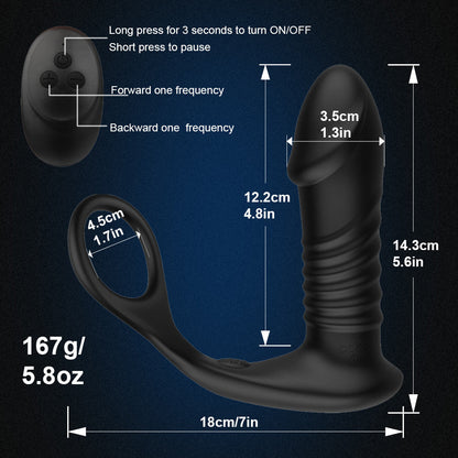 Single Ring Lock Sperm Anal Plug Retractable Prostate Massager