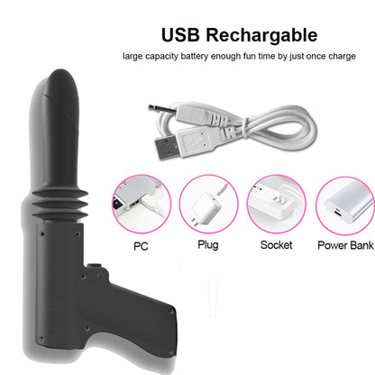 4 Modes 2-in-1 Thrusting Dildo & Anal Dildo Vibrator