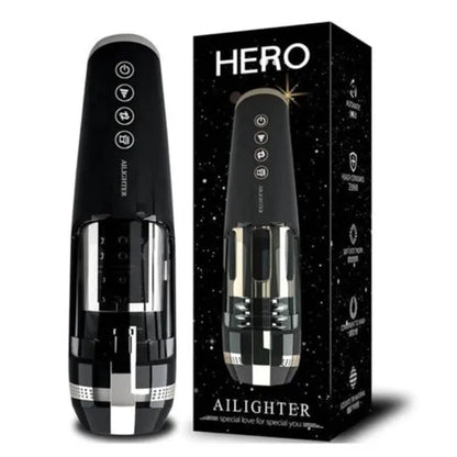 Hero 6 Thrusting Self-Heating Automatic Male Stroker with 3D Textured Sleeve Heating Mens Sex Toy Male Stroker