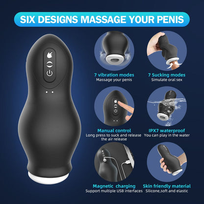 Dragonsuck - 7 Vibrating Sucking Masturbation Cup Automatic Male Stroker