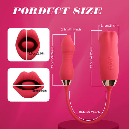 Red Lips Vibrator Tongue Sucking Female Masturbator