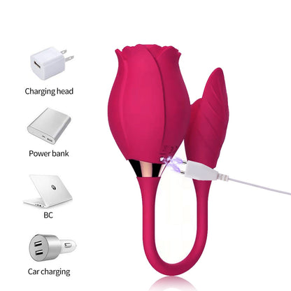 Rose Sucking Vibrator Toy For Women With Vibrating Egg