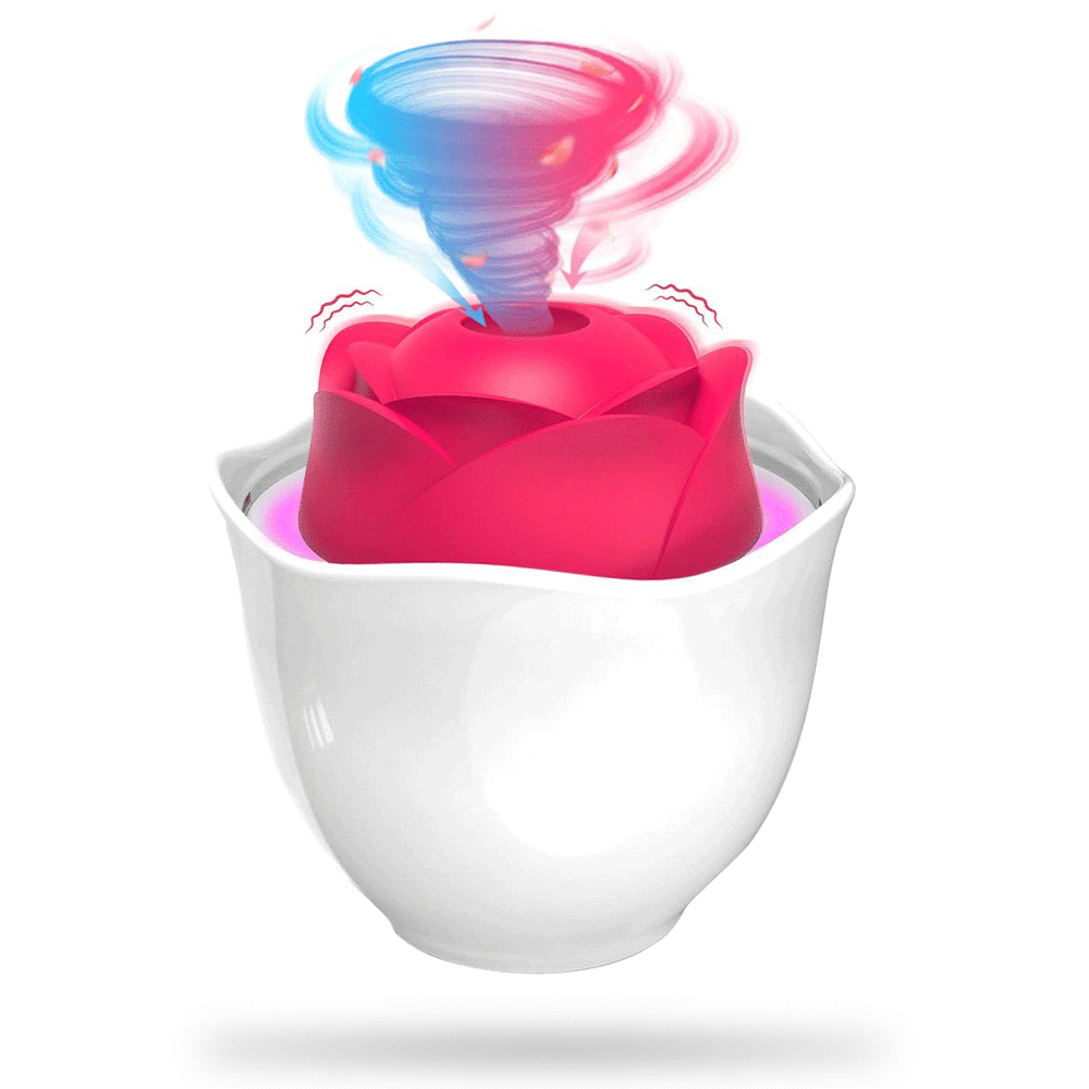 Sucking The Vibrator Tongue Licking Rose Vibrator