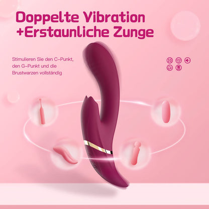 Purple Vibrator Bendable Tongue Licking Waterproof
