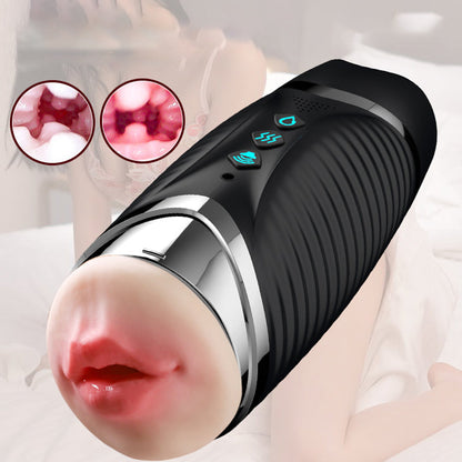 Double Head Male Stroker Intelligent Heating Sound Blowjob Toy