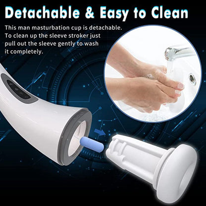 SparkSolo 7 Vibration 3 Sucking Smart Heating Automatic Male Stroker Hands Free Blowjob Pleasure Realistic Textured Ultra-Soft Blowjob Toy