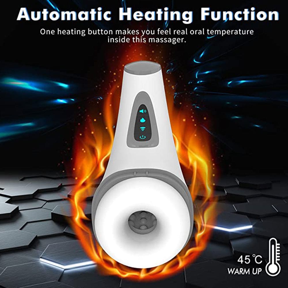SparkSolo 7 Vibration 3 Sucking Smart Heating Automatic Male Stroker Hands Free Blowjob Pleasure Realistic Textured Ultra-Soft Blowjob Toy