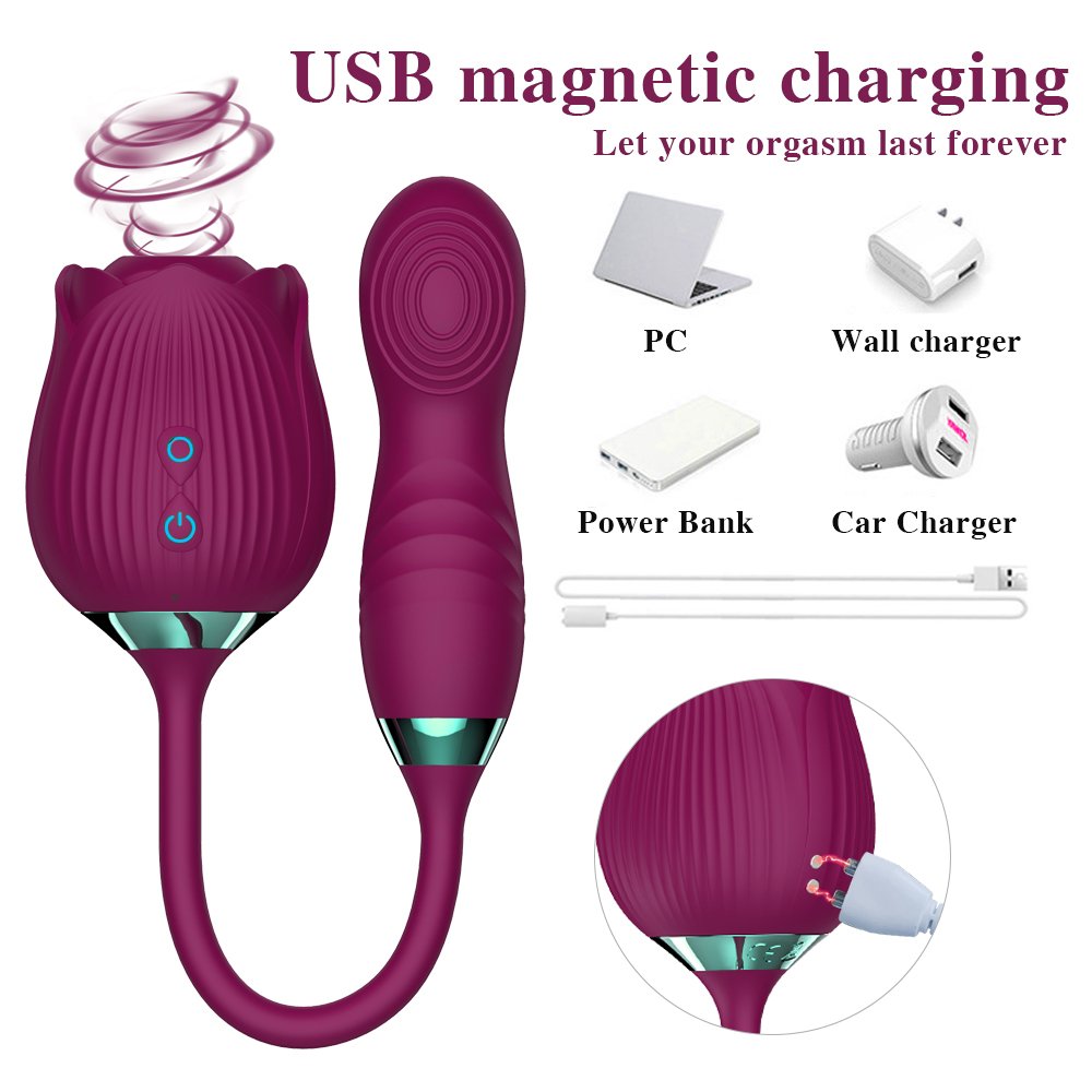 The Rose Vibrator for Women with Retractable Vibrating Egg