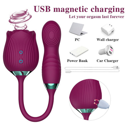 The Rose Vibrator for Women with Retractable Vibrating Egg