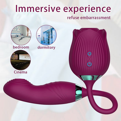 The Rose Vibrator for Women with Retractable Vibrating Egg