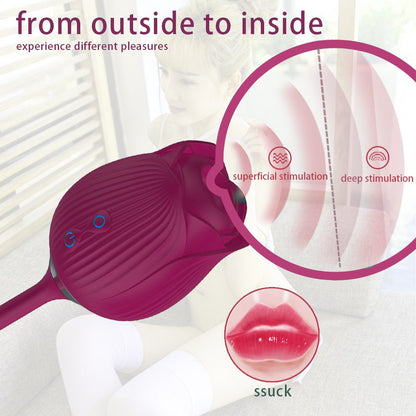 The Rose Vibrator for Women with Retractable Vibrating Egg
