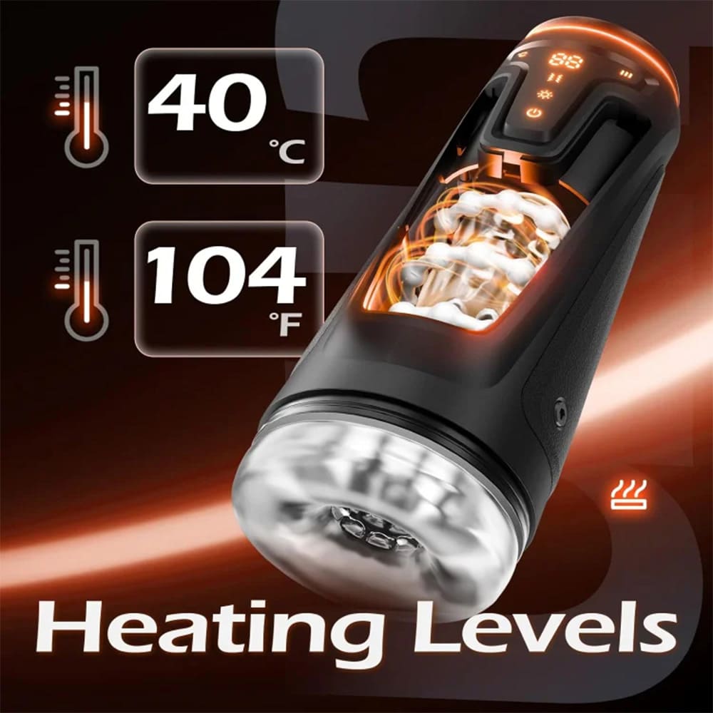 Victor - 3 in 1 Male Stroker 9 Vibrating & 8 Thrusting Modes & 2 Heating Levels Male Sex Toys