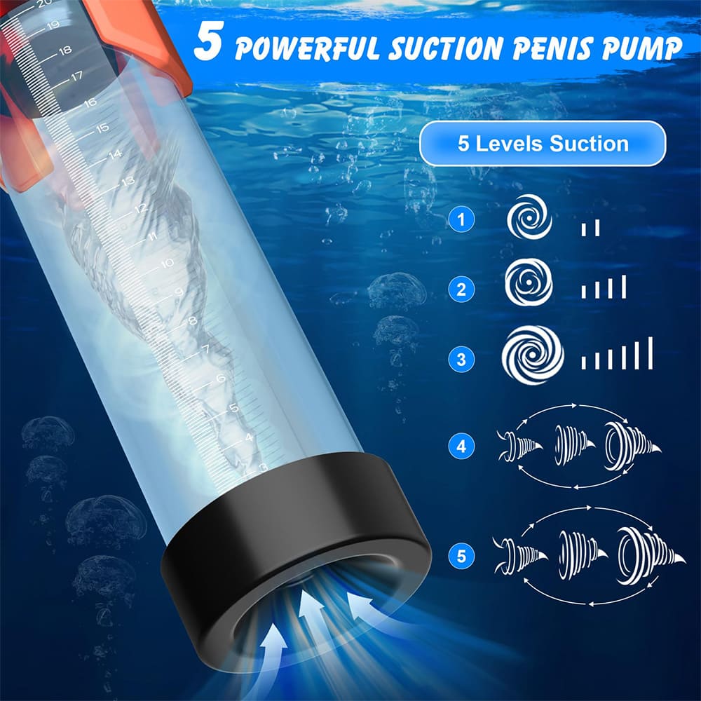 Waterproof Vacuum Extension Pump Penis Training Male Stroker