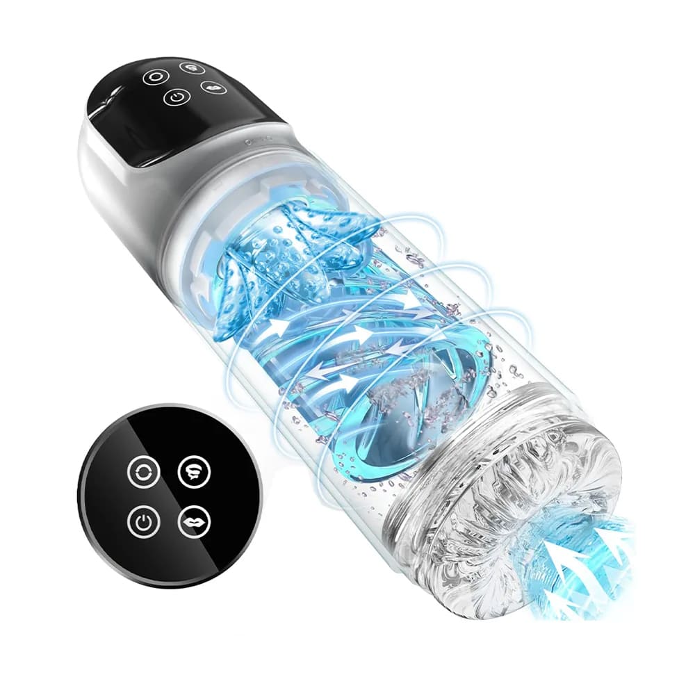 XR3 Wearable 7 Vibrating Sucking Rotation Tongue Licking Automatic Male Stroker Blowjob Toy