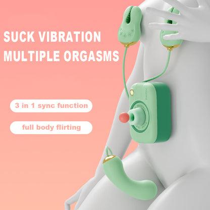 SVAKOM Multifunctional Camera Suckers Vibrators-Green Female Masturbators Adult Erotic Products