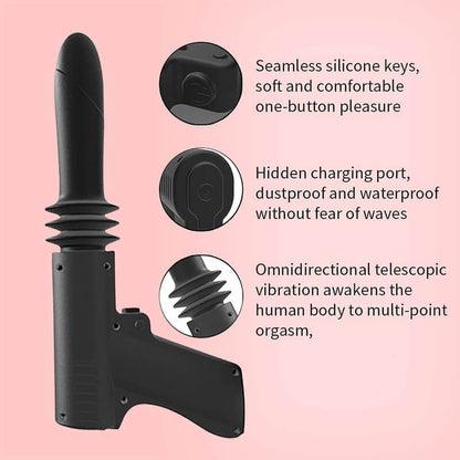 4 Modes 2-in-1 Thrusting Dildo & Anal Dildo Vibrator